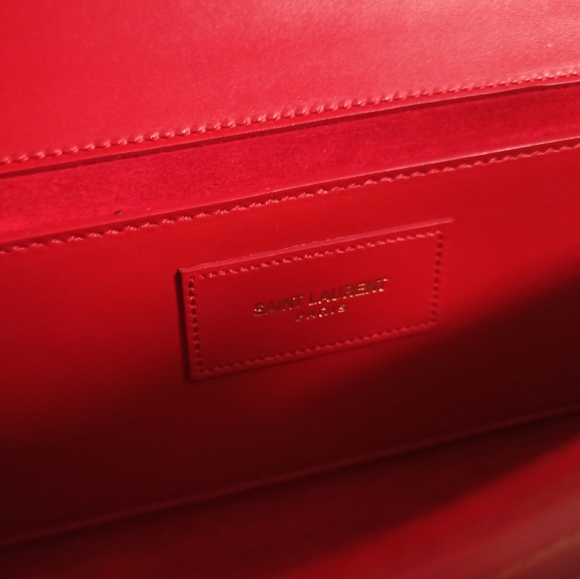Saint Laurent Lutetia Flap clutch in red calfskin - Picture 8 of 10